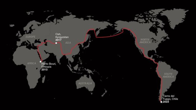 انطلق بول سالوبيك في "رحلة الخروج من عدن" من أفريقيا، وسيقطع خلالها أكثر من 38000 كيلومتر عبر 36 دولة