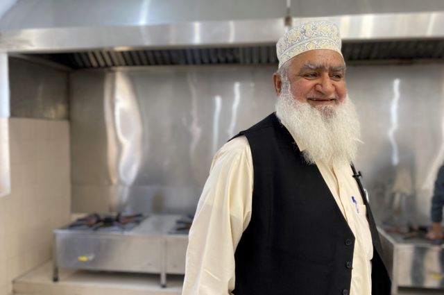 Haji Hanif in his kitchen
