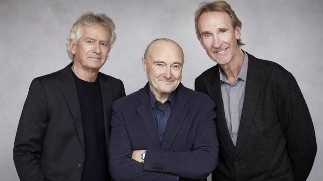 Genesis Müzik Grubu üyeleri Tony Banks, Phil Collins ve Mike Rutherford