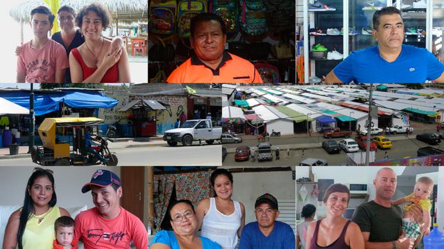Collage de damnificados en Ecuador