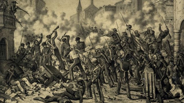 Grabado de la Batalla de Monterrey