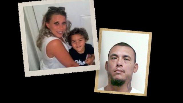 Rebecca Hogue and her son Jeremiah "Ryder" Johnson, left. The killer, Christopher Trent, right.