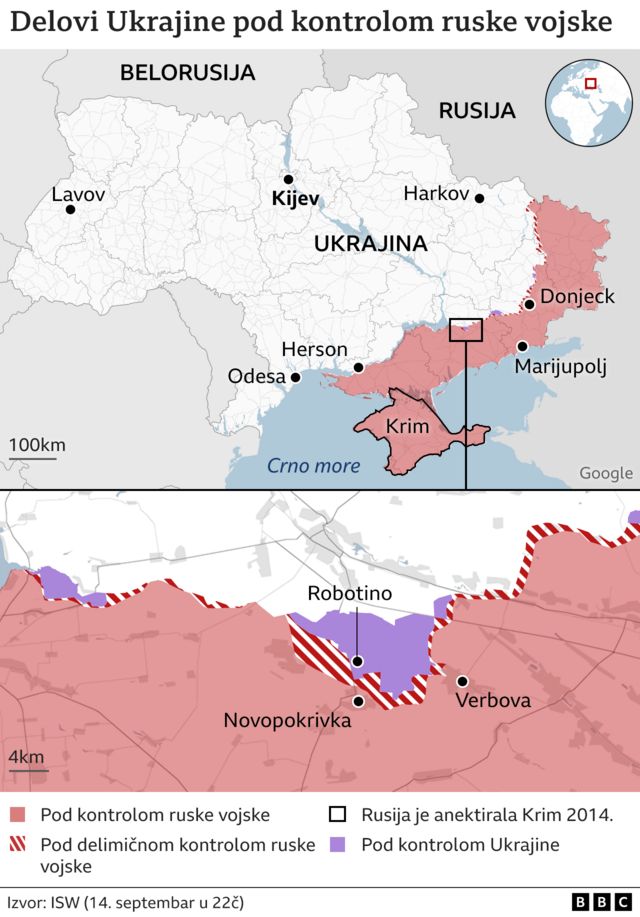 Ukrajina i Rusija Da li je popustila prva linija ruske odbrane na jugu BBC News na srpskom