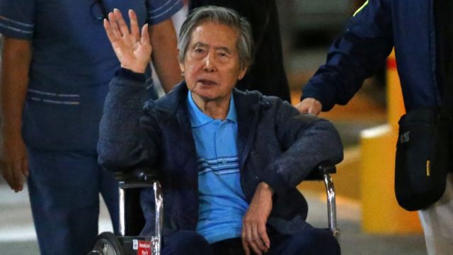 Alberto Fujimori, em uma de suas últimas aparições em público