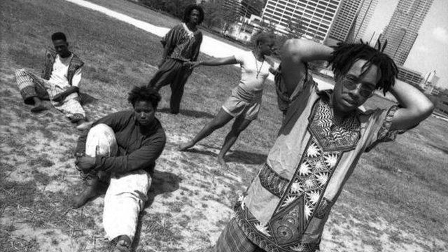 Grupo de hip hop Arrested Development en Atlanta, 1992.