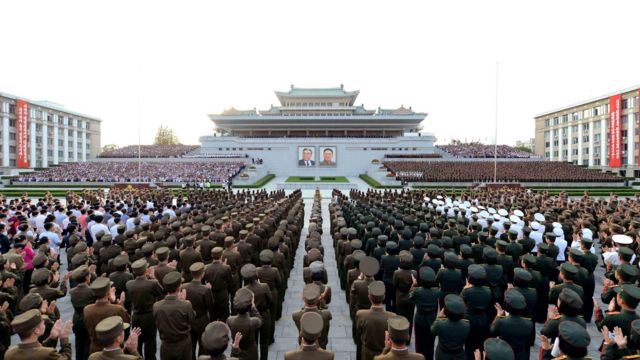 Митинг в Пхеньяне по поводу ядерного испытания