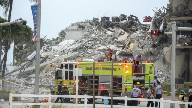 Derrumbe de un edificio en Miami: las imágenes de la tragedia tras el  colapso de parte de un condominio frente al mar - BBC News Mundo