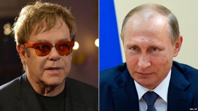 Sir Elton John and Russian President Vladimir Putin
