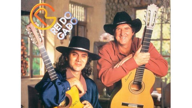 Capa do álbum O Rei do Gado 2, com foto de Almir Sater e Sérgio Reis