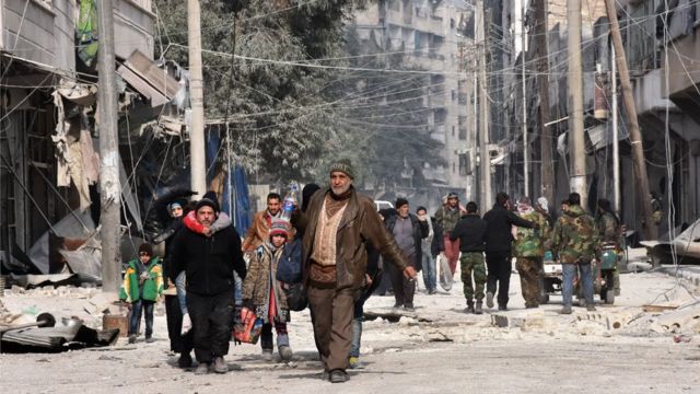 نازحون سوريون في حلب