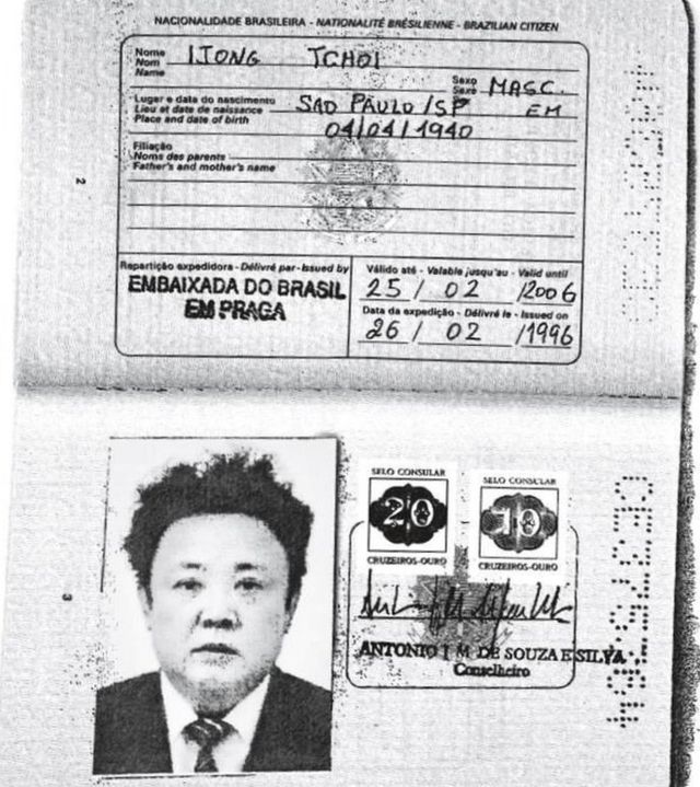 A photocopy obtained by Reuters news agency shows an apparently authentic Brazilian passport issued to the late North Korean leader Kim Jong-il in 1996