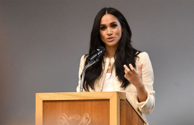 The Duchess of Sussex gives a speech at a school in Dagenham