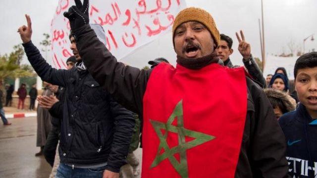متظاهرون مغربيون