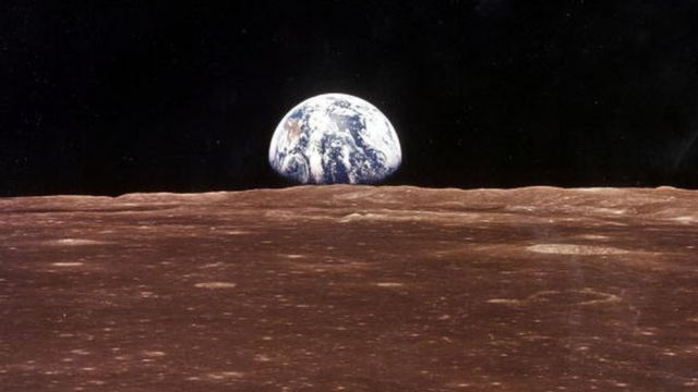 Ay misyonundaki Apollo 11'den alınan bir fotoğraf