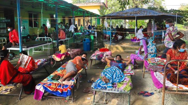 Patients undergoing treatment at Shivraj Hospital