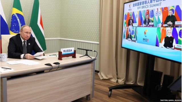 Russian President Vladimir Putin at the BRICS summit