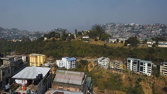 A view of Aizwal Town on January 24, 2018.