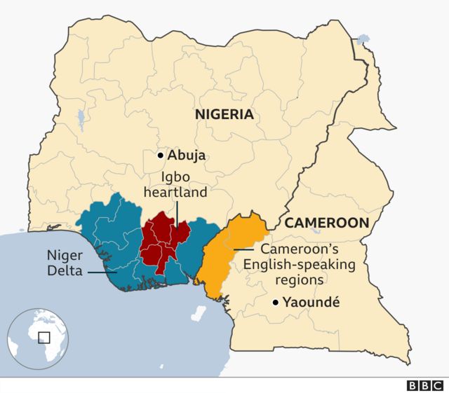  121136286 Cameroon Nigeria Map 640 Nc 003 