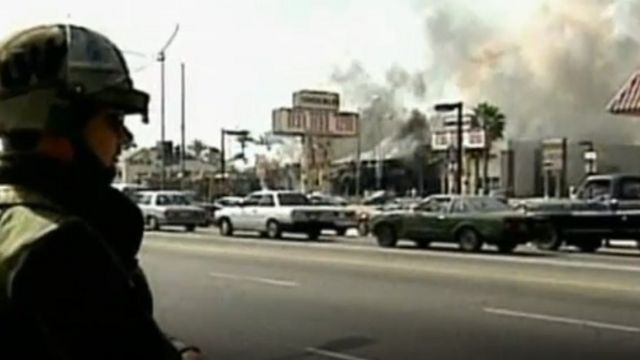 1992年洛杉矶骚乱被认为是20世纪美国最严重的种族骚乱(photo:BBC)