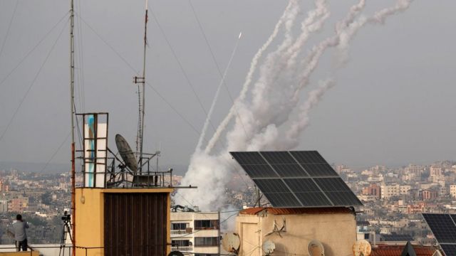 Запуск ракет из сектора Газа 10 мая 2021 г