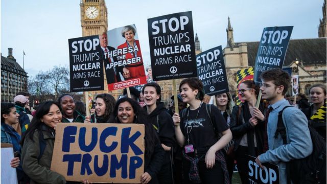 Biểu tình ở London phản đối chuyến thăm của Tổng thống Trump tới Anh