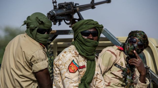 Armed soldiers of di Niger National Guard