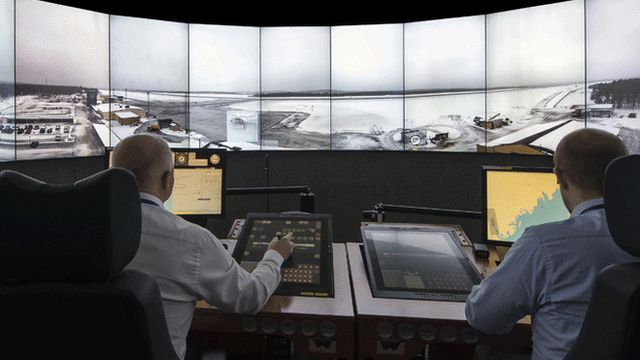 Air traffic controllers using the remote system