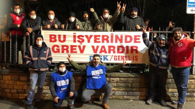 grevdeki işçiler