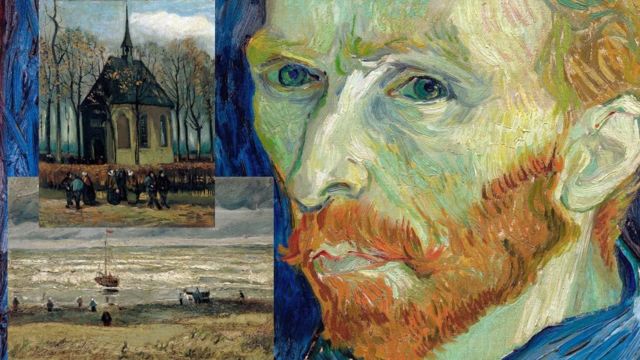 Autorretrato de Van Gogh con las dos obras robadas