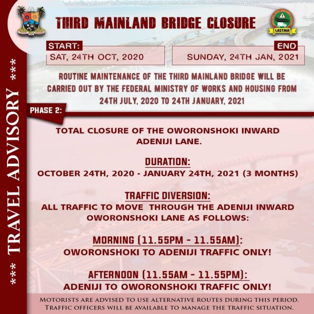 Third Mainland Bridge closure date: Lagos residents para ontop traffic ...