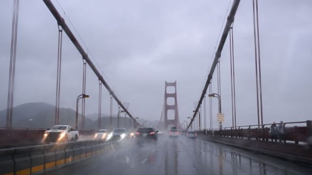 Rainy California weather