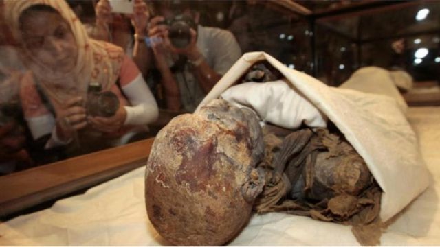 The mummy of one of the kings of ancient Egypt