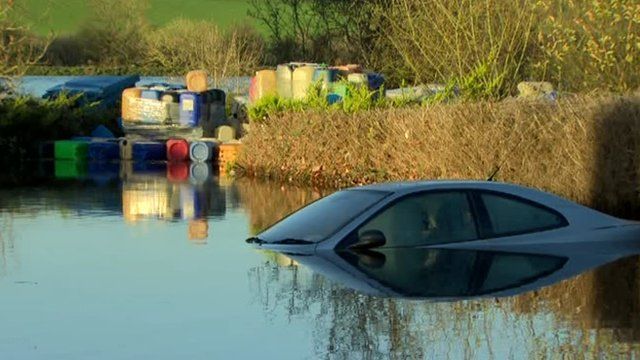 Submerged car