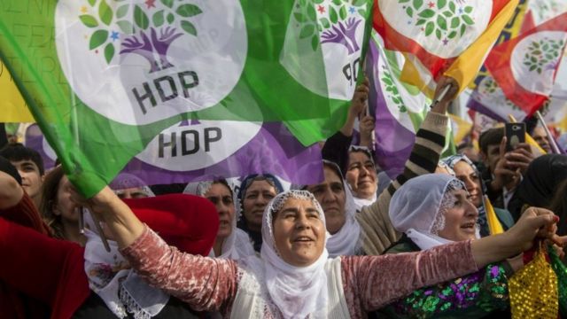 HDP'nin İstanbul Bakırköy'de 3 Şubat'ta düzenlediği "Emek, Barış, Özgürlük" mitinginden bir kare