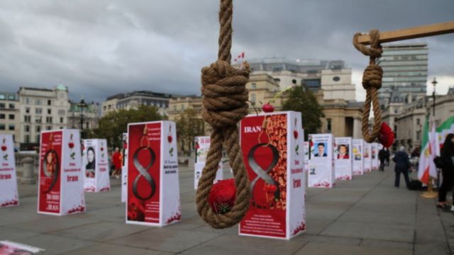 احتجاجات في لندن ضد احكام الإعدام في إيران