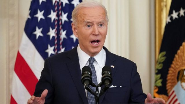 Presidente dos EUA, Joe Biden, em pronunciamento em 28/2
