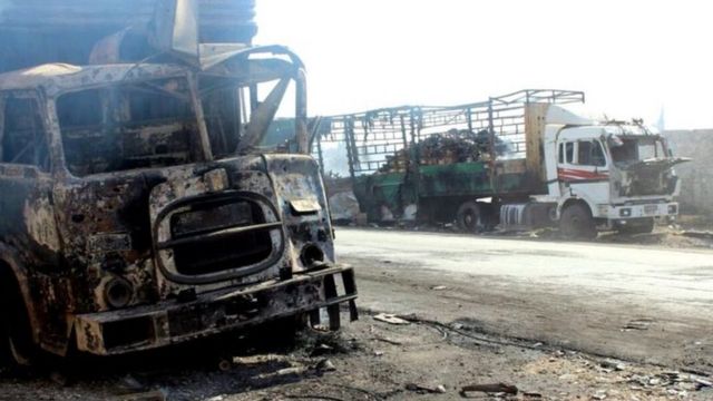 Hücum baş verən zaman yardım anbarda maşınlara yüklənirmiş