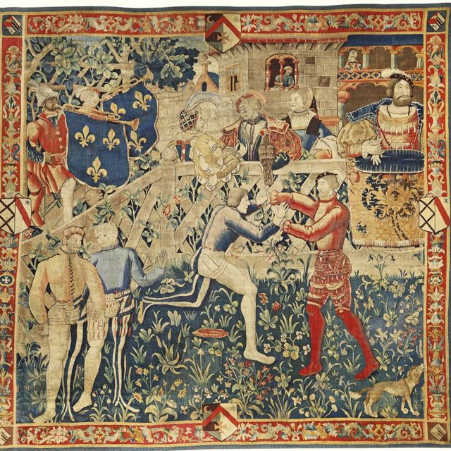 La reunión de los reyes Enrique VIII y el rey Francisco I (Tapiz), c. 1520.
