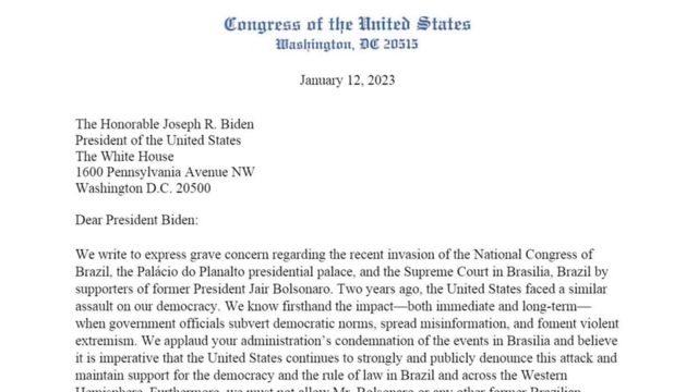cabeçalho de carta da Joe Biden