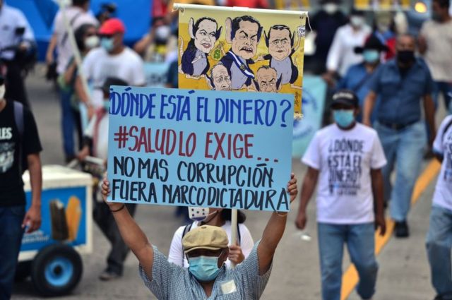 Una protesta en Tegucigalpa.