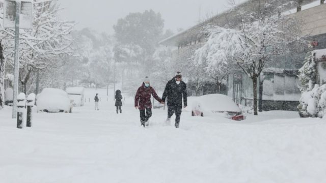 Madrid durante la tormenta de frío Filomena en enero de 2021.