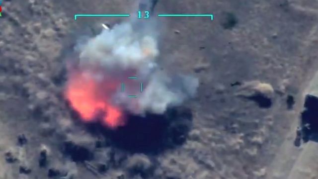 Видео удара с дрона, минобороны Азербайджана