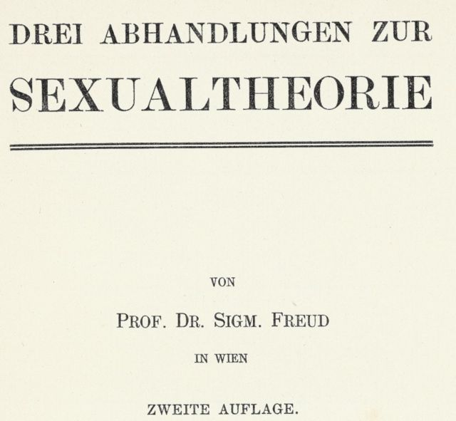 Detail dari edisi pertama "Tiga esai tentang teori gender".