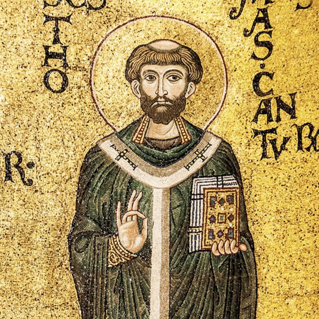 Mosaico de São Tomás do século 12 na catedral de Monreale, Sicília
