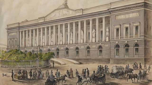 Biblioteca Pública Imperial en San Petersburgo, Rusia, en 1840.