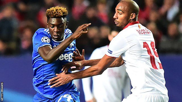 Moise Kean playing in the Champions League in 2016