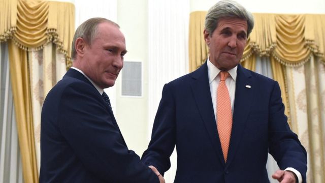 Владимир Путин и Джон Керри