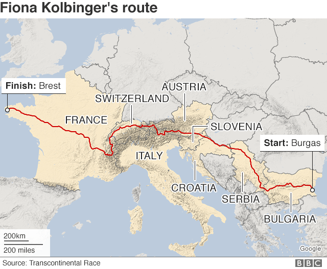 Map of route