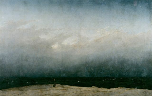 "Monje junto al mar" (ca. 1808)de Caspar David Friedrich, uno de los artistas influenciado por las teorías estéticas de los románticos de Jena.