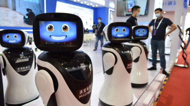 خلال مسابقة العالم للروبوتات، بكين، سبتمبر/أيلول 2021